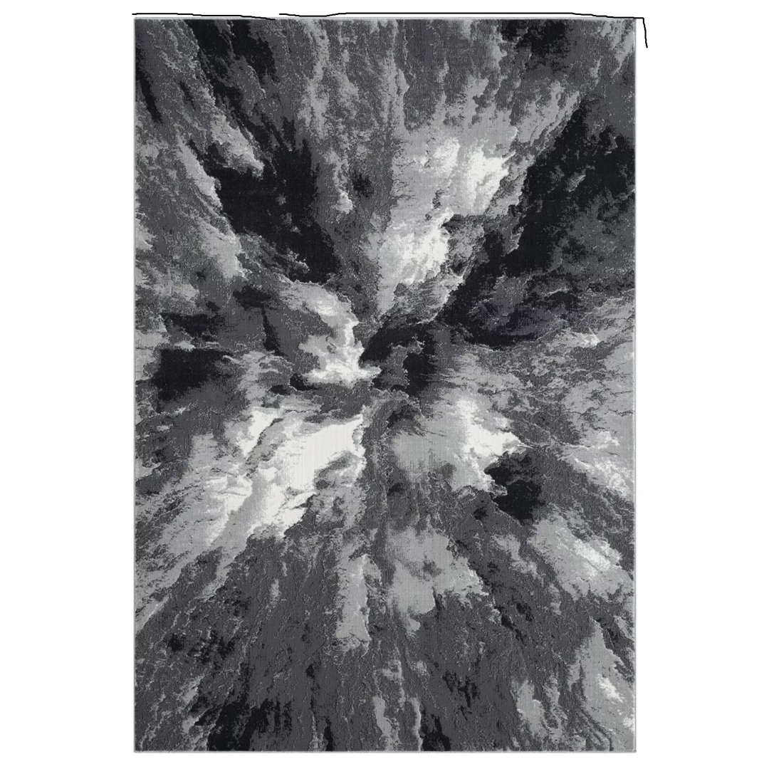 Abstract Machine Woven Flatweave Grey Area Rug