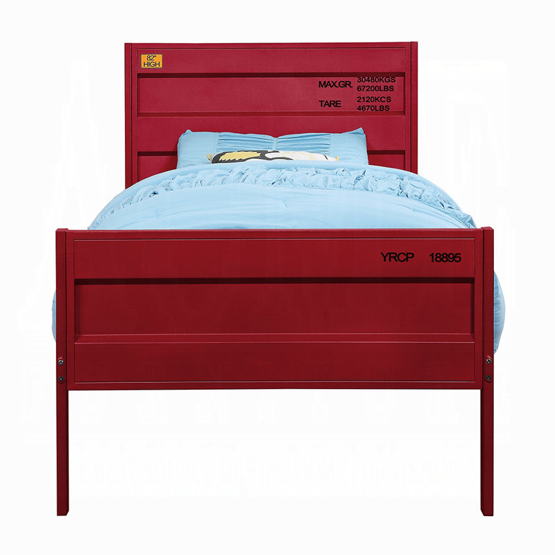 Lit simple Cargo, Rouge, Simple