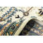 Tapis oriental crème à motif géométrique fait à la main 9 x 12