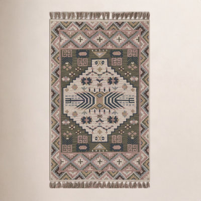 Anine Green Hand-Tufted Wool Oriental Rug