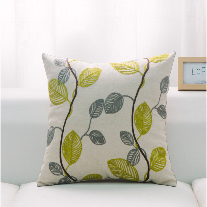 Square Pillow, Feather, Purple/Light Brown/Ivory