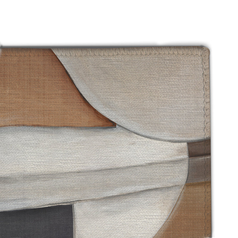  Abstract Natural Canvas Chenille Accent Rug by Laural Home, Rectangle 5' x 7'