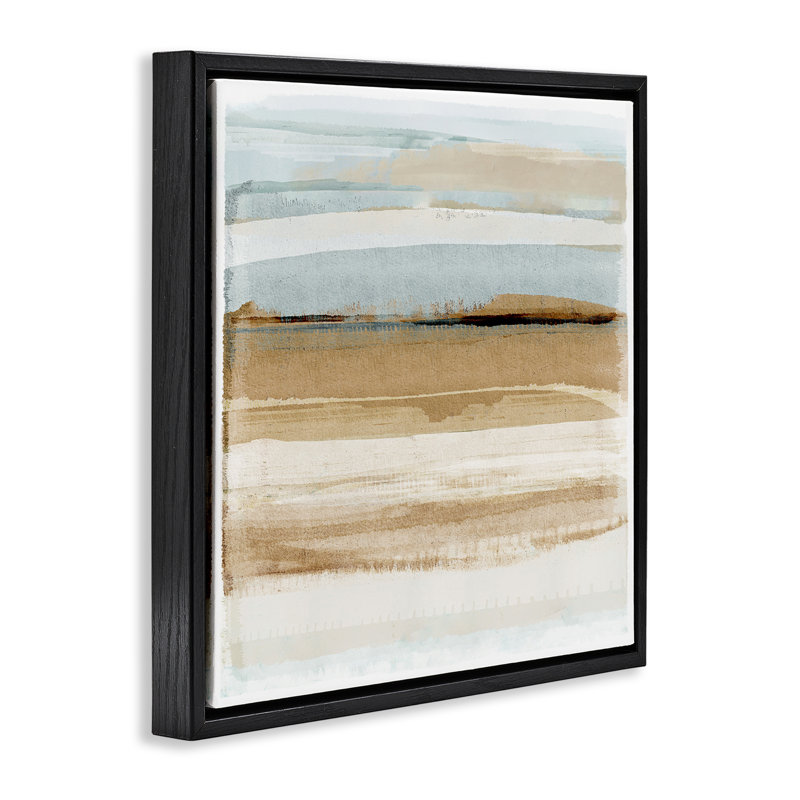«Winter Sands Abstraction» par Flora Kouta, Cadre flottant noir de jais, H 25 po x l 25 po x P 1,7 po