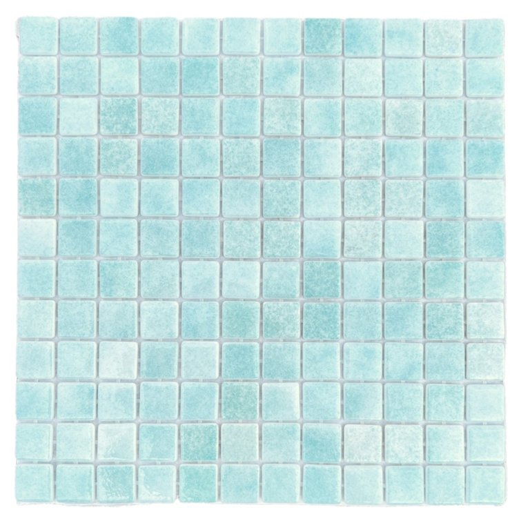 Recycled 1" x 1" Glass Grid Mosaic Wall Tile