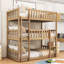 Lit superposé moderne simple Lexum avec fonction détachable et bois d'hévéa-123415614