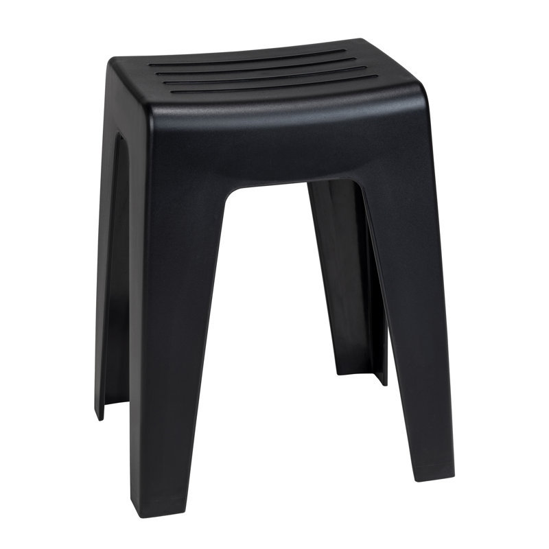 Symple Stuff bath stool, model Kumba, black, sturdy quality made of plastic