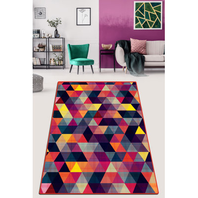 High-Quality Area Rug, 3.3 x 5.2 ft, 100% Polyester, 0.2 in Pile Height | Antibacterial, Non-Slip Felt Dot Underside | Machine Washable at 86°F, Easy Care | Perfect for Living Room, Bedroom, and Hallways
