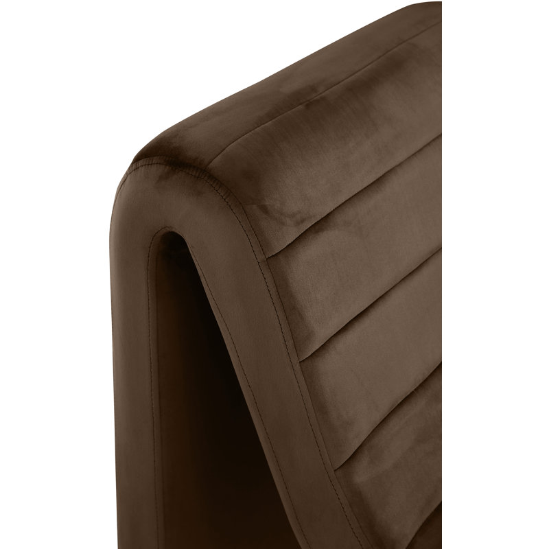 Ivy 26.5'' Wide Tufted Velvet Side Chair, Brown Velvet