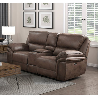 Modern Sofa Plush Design Living Room Power Reclining Loveseat Microfiber Upholstery USB port Solid Wood Frame Furniture 1pc