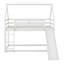 Lit simple superposé en bois en forme de maison avec garde-corps, glissade et échelle-58358518