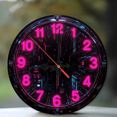 Neon Clock Cyberpunk Style Wall Clock