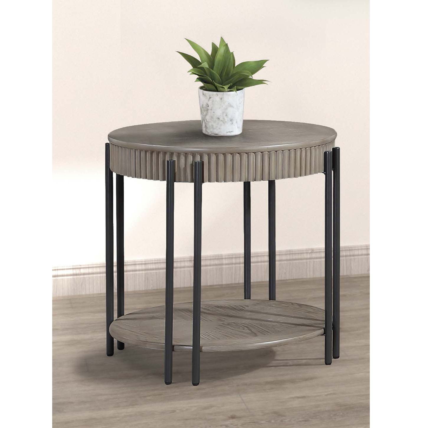 Latitude Run?? Contemporary Round End Table With Storage Shelf | Wayfair