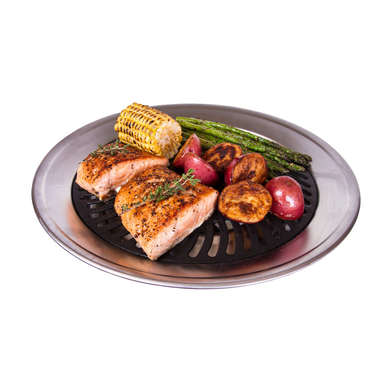 Stainless Steel Smokeless Indoor Grill Pan with Nonstick Coating