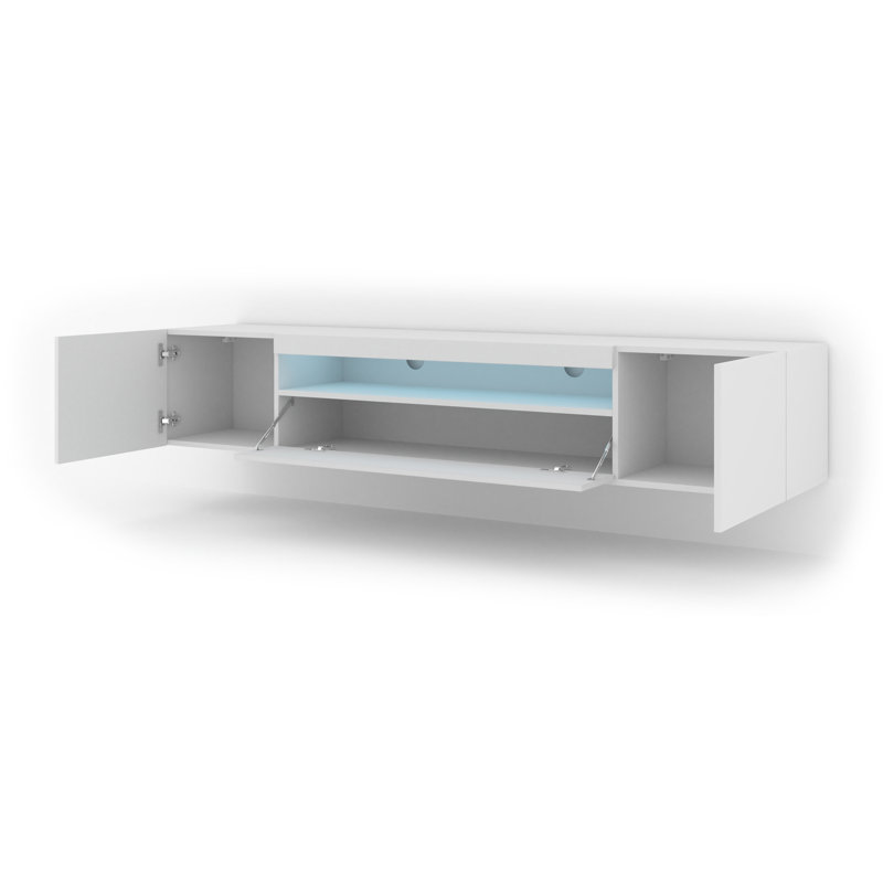 Athanasia Unfinished TV Stand for TVs up to 88", White Matt