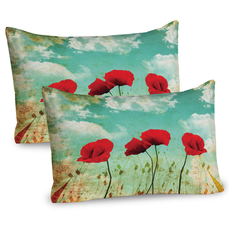 Ensemble de 2 taies décoratives Ambesonne Poppies