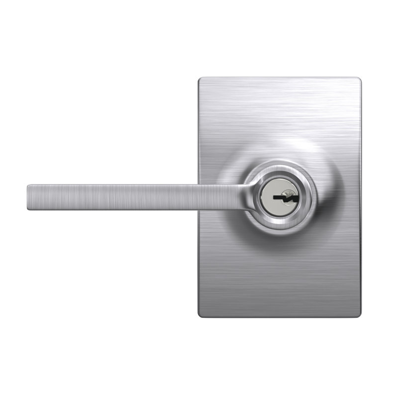 Latitude Keyed Door Lever, Satin Chrome