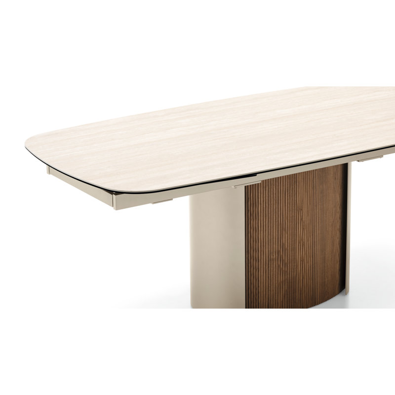 Yoroi Extendable Tables, White Travertino