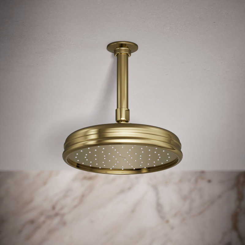 Traditional Rain Shower Head, Vibrant French Gold