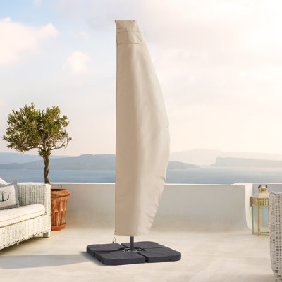 Patio Umbrella Cover Zippered Windproof Anti-UV 600D Fits 9– 11ft Offset Hanging Umbrella