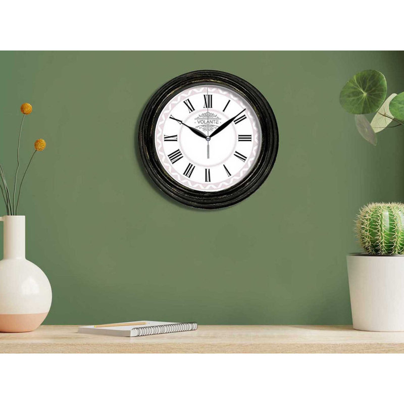 Kindig Wall Clock, Black/White