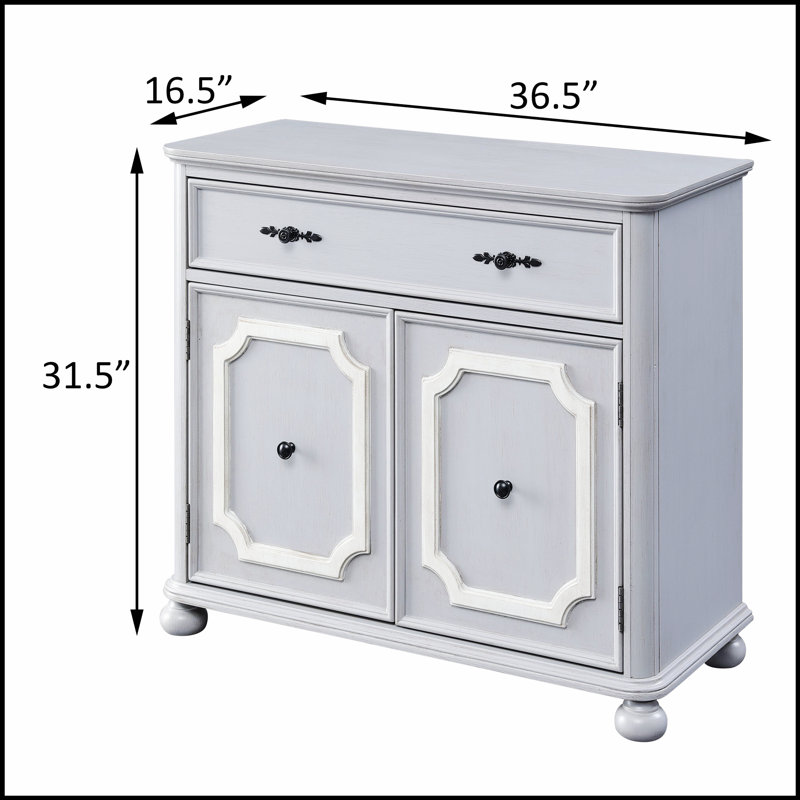 Armoire d'appoint vintage à 2 portes rétro avec tiroir spacieux, parfaite pour le rangement élégant et l'organisation à la maison.