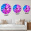 Horloge murale moderne bleue et mauve liquide-215689824