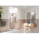 Halo 42 in. x 78 in. Frameless Glass Hinge Shower Door