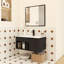 Meuble-lavabo mural flottant avec lavabo en céramique-130544349