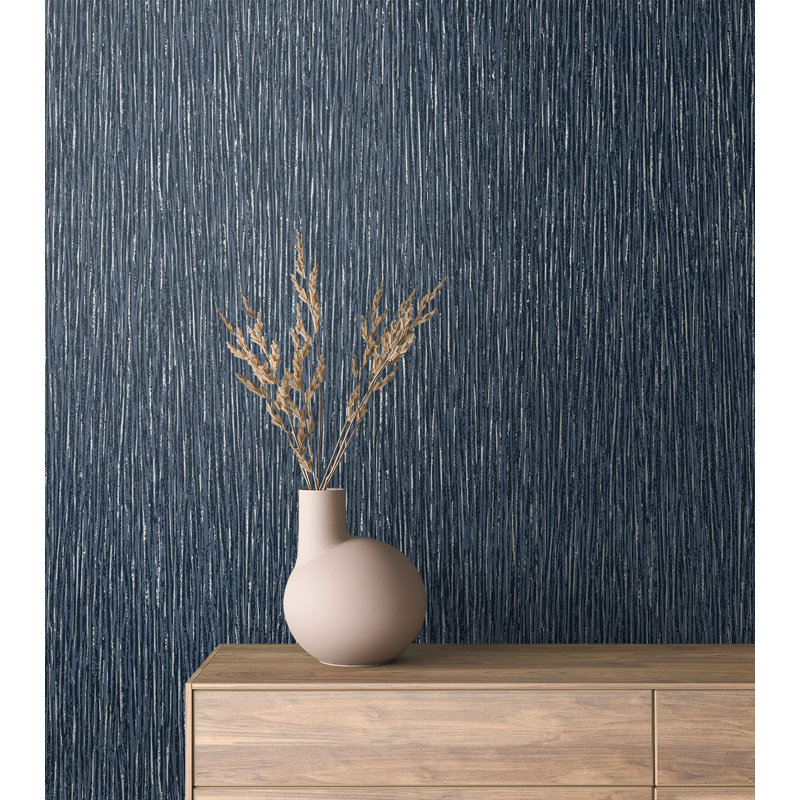 Rouleau de papier peint L 33 pi x l 20,9 po Onyx Azeria Etten Studios, Bleu métallique métallique
