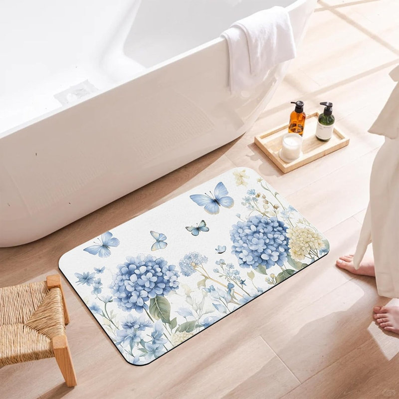 Tapis pour salle de bain Hydrangea Flower