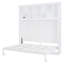 Grand lit escamotable mural avec tablettes supérieures et USB, blanc
