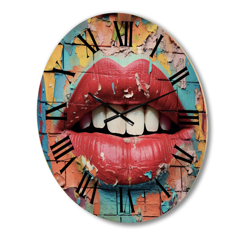 Horloge murale Graffiti Lips, Grand