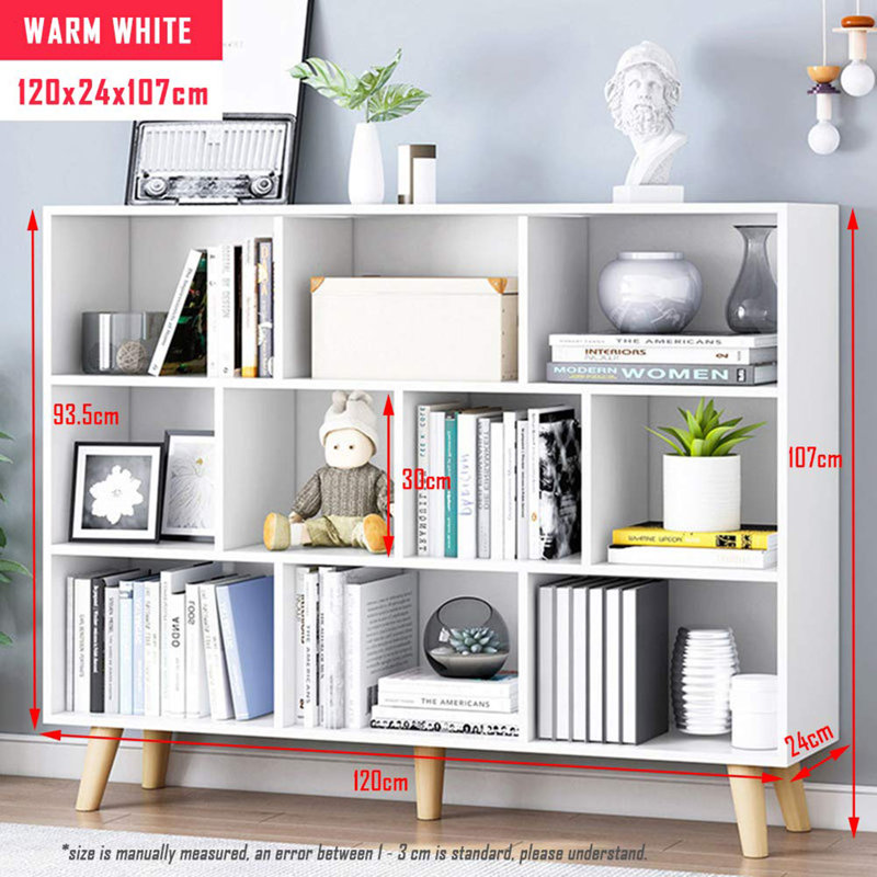 Bibliothèque 10 cubes, H 42,13 po x l 47,24 po x P 9,45 po, Blanc chaud