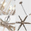 Lustre 6 lumières en bois vieilli 15,7 po Cottage