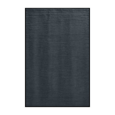 Machine Washable Solid Black Area Rug