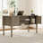 Living Room Table Set 56" Farmhouse Desk & 75" TV Stand With Bookshelves, Home Office Desk With Storage, Wooden Computer Desk With File Drawers For Home Office, Wash Grey-1047112592