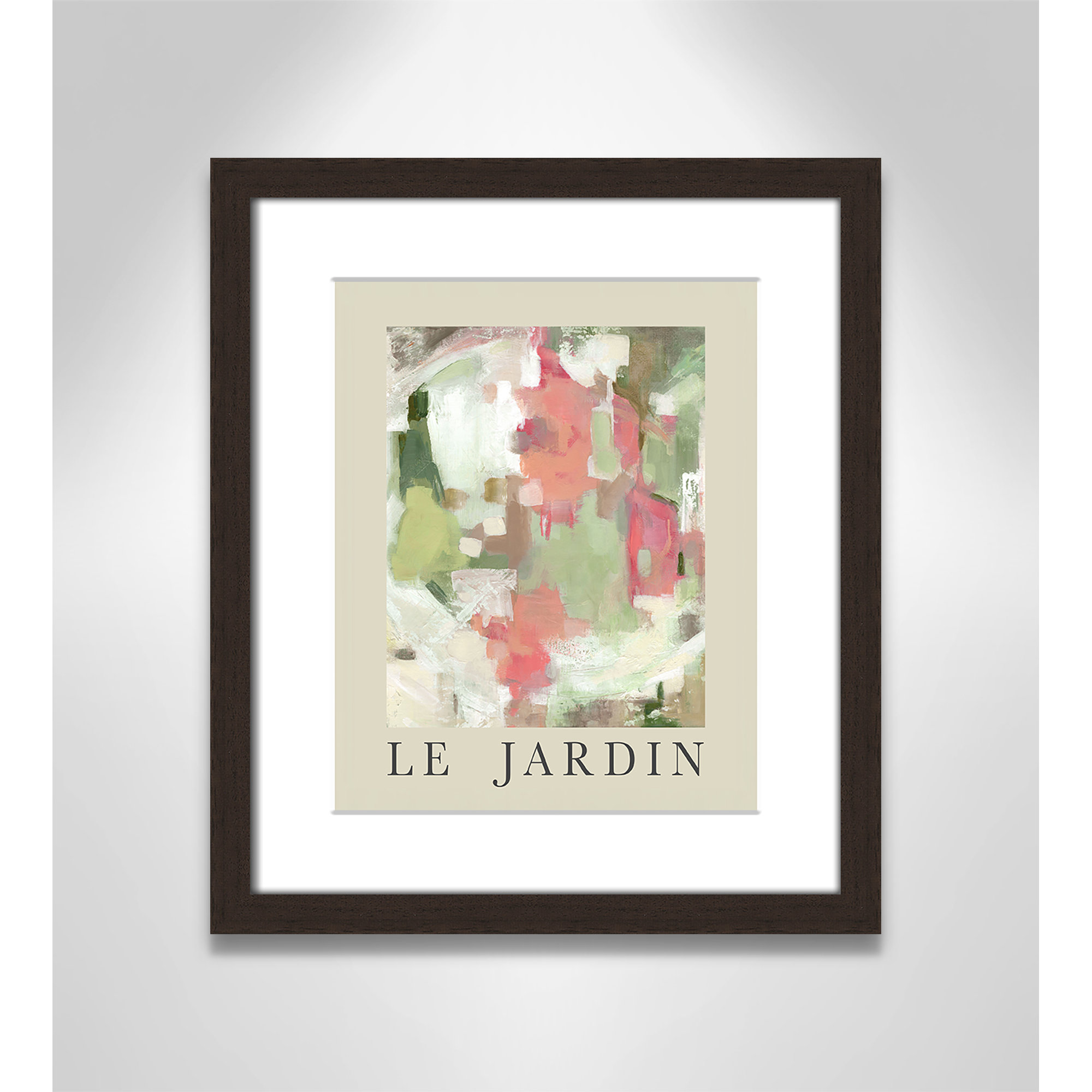 Botanical Poster Collection " Le Jardin " by Carol Robinson, 15" H x 13" W x 1.25" D, Walnut Single Picture Frame, Yes