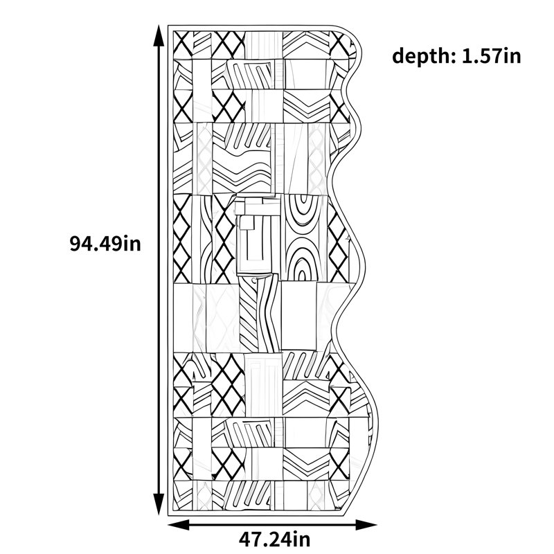 Écran de séparation rétro artistique, H 94,49 po x l 47,24 po x P 1,57 po