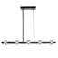 Lustre - rectangulaire pour salle à manger, 10 lumières de style maison de campagne noire avec luminaire suspendu de conception linéaire, luminaire suspendu en cristal de style moderne