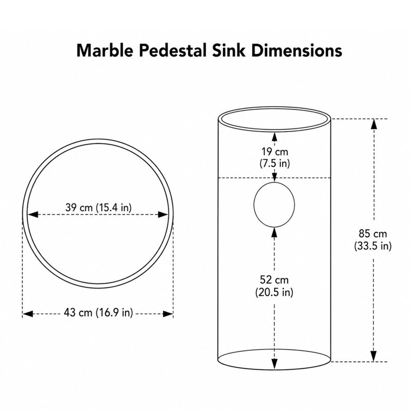 Natural Green Marble Pedestal Bathroom Sink