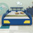 Wooden Race Car Bed,Car-Shaped Platform Bed with Wheels For Teens-1529441671