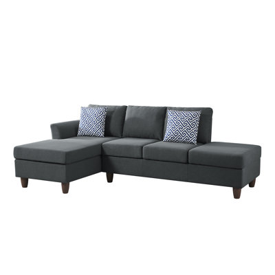 Dark Grey, 4 - Seat , Linen Upholstery, Hidden Storage Drawers, Coordinated Pillows, Modular Design, Flexible Home Decor Modern Grey With Material And Pillows For Extra Comfort, Reconfigurable Room