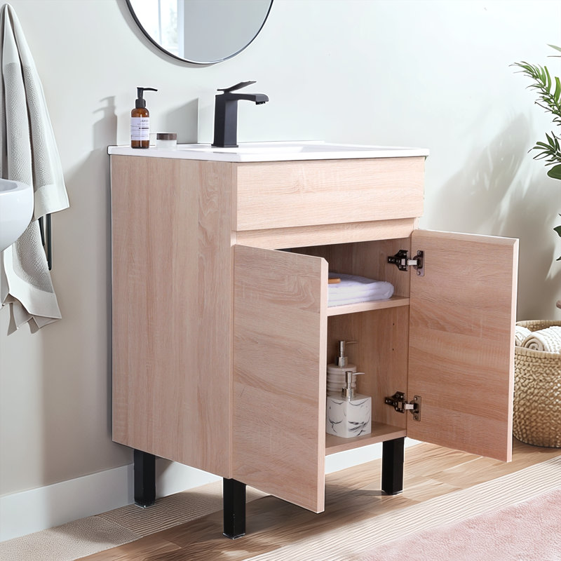 Meuble-lavabo simple autoportant 24 po Modern Mood Grain, Beige