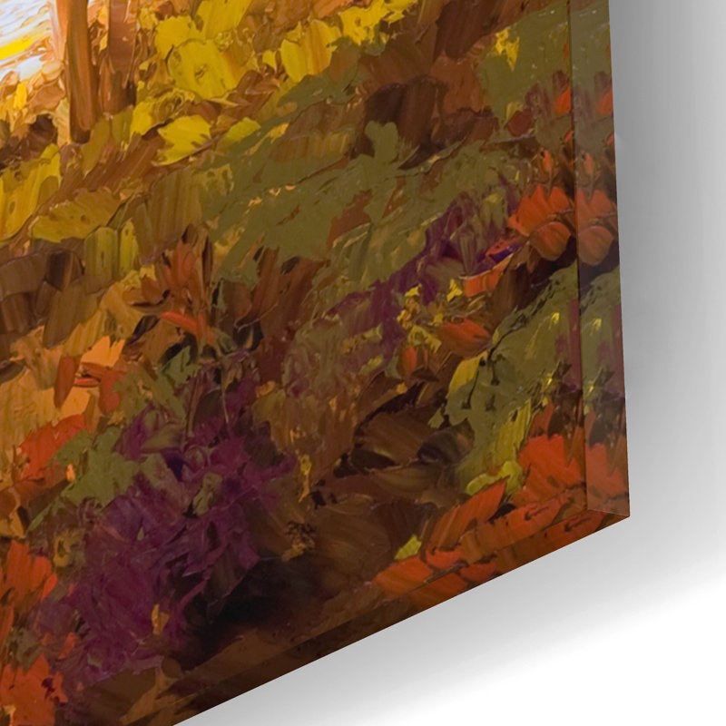  «Gilded Pathway» par Erin Dertner, art mural en verre acrylique, 16 po x 12 po
