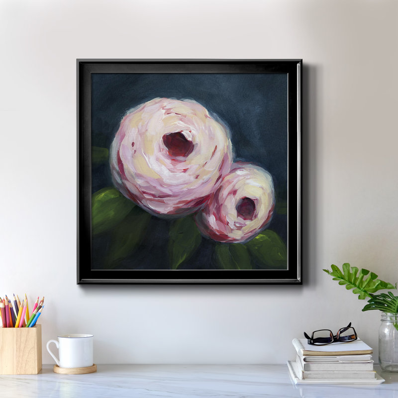 Toile encadrée Ethereal Blooms II-Premium - prête à être accrochée, H 26,5 po x l 26,5 po x P 1,5 po, Cadre noir