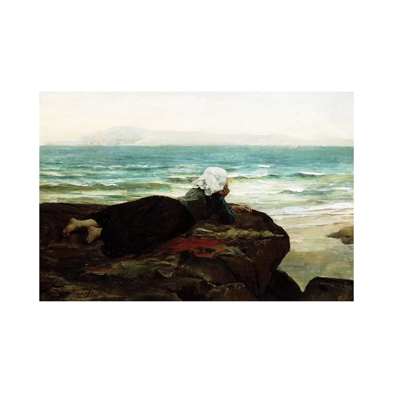 Looking Out To Sea, by Jules Breton - Wrapped Canvas Gallery-Wrapped Canvas Giclée, 20.32 cm H x 30.48 cm W