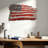 Flag Hand Painted Etched Metal Wall Art