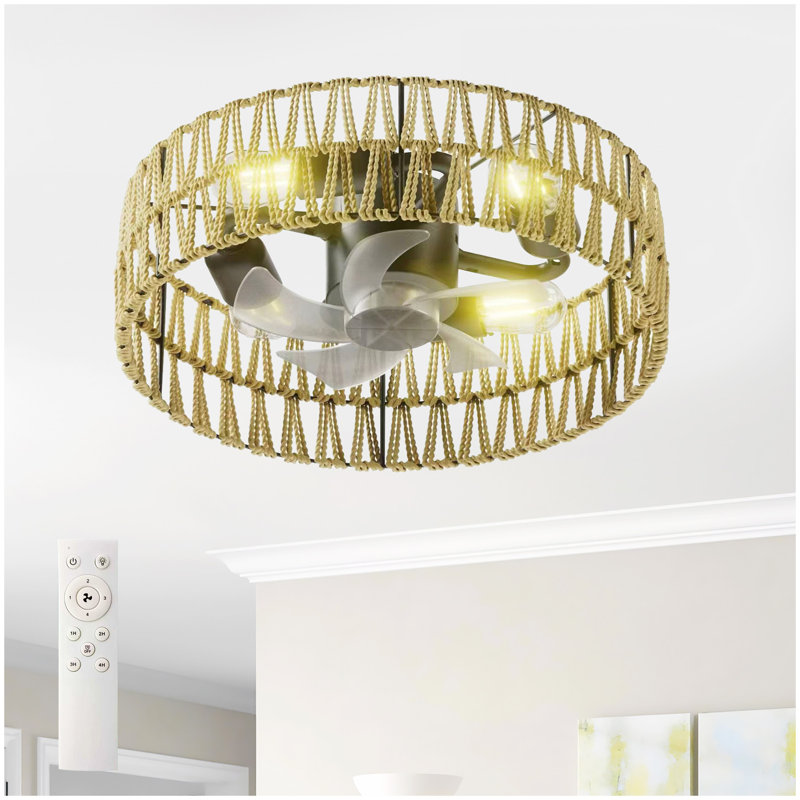 Ventilateur de plafond à 5 pales avec télécommande, ventilateur de plafond à profil bas pour cuisine