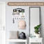 Support mural, boîte à courrier décorative en bois et porte-clés avec panier de rangement et tablette, 2 compartiments, 6 crochets, blanc