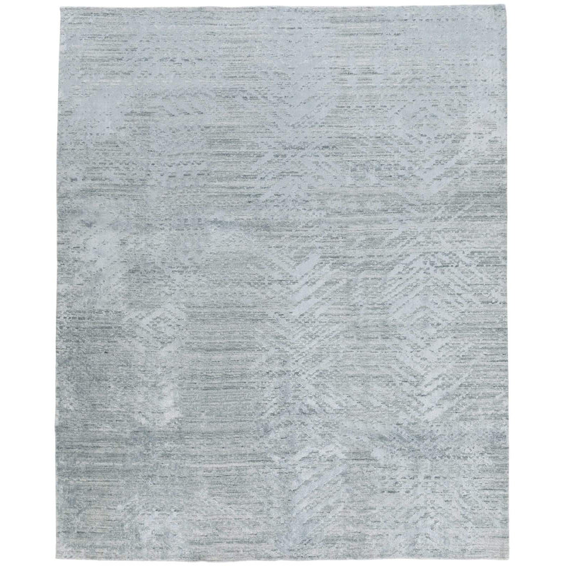 Papyrus Glacier Abstract Area Rug in Blue/Gray/Neutral, Rectangle 10' x 14'